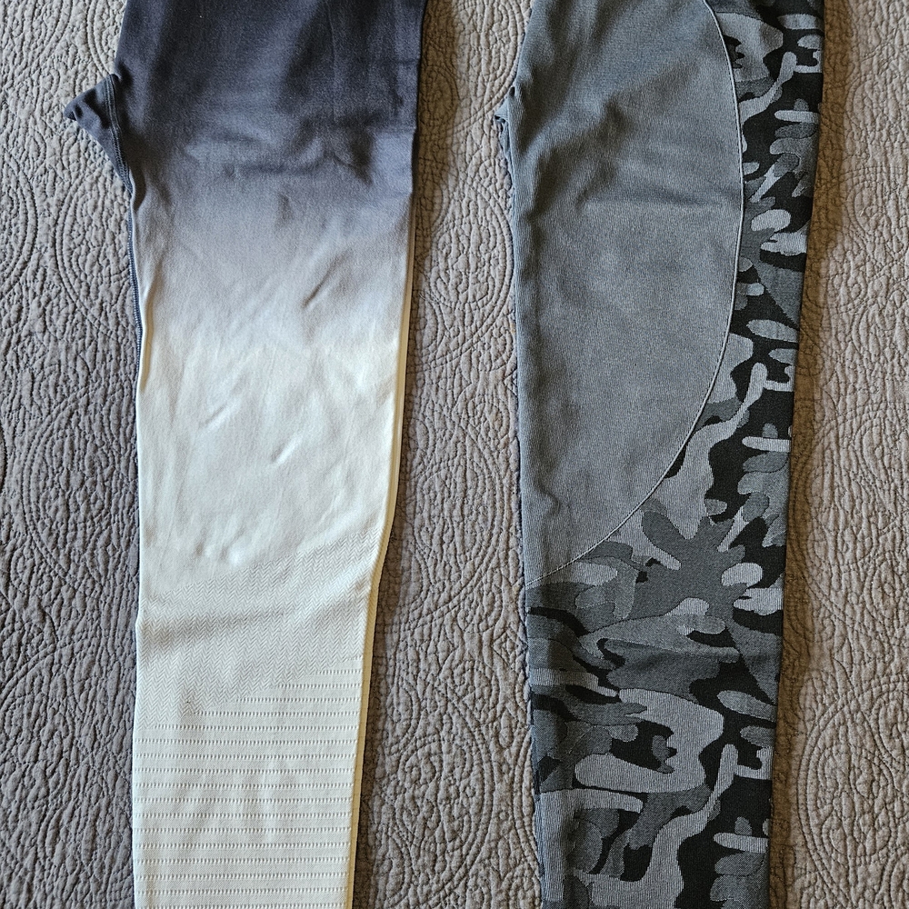 ZYIA Gray and Black Camo Leggings